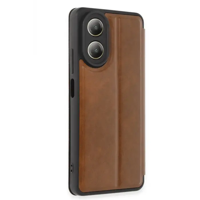 Lopard Oppo A38 Kılıf Flip Cover - Taba