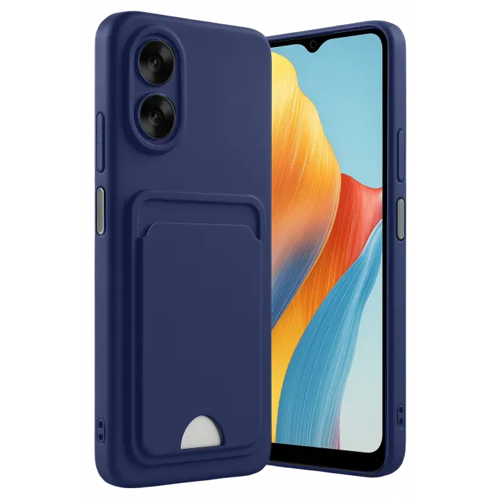 Lopard Oppo A38 Kılıf Kelvin Kartvizitli Silikon - Lacivert