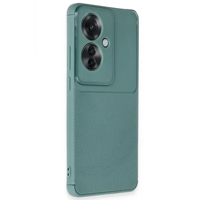 Lopard Oppo Reno 11f Kılıf Auto Focus Karbon Kapak - Koyu Yeşil