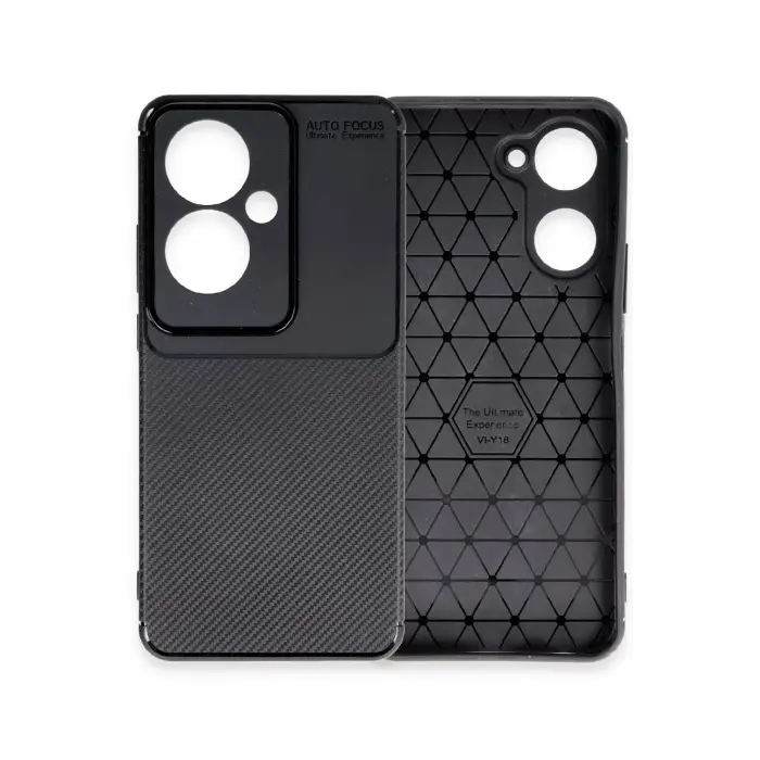 Lopard Oppo Reno 11f Kılıf Auto Focus Karbon Kapak - Siyah