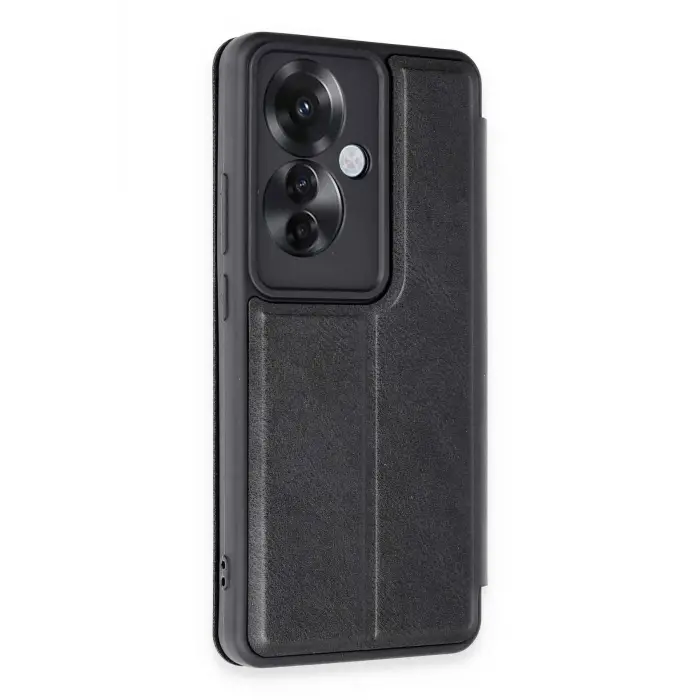 Lopard Oppo Reno 11f Kılıf Flip Cover - Siyah