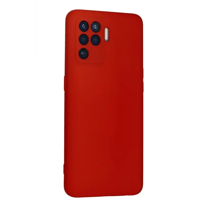 Lopard Oppo Reno 5 Lite Kılıf Nano İçi Kadife Silikon - Kırmızı
