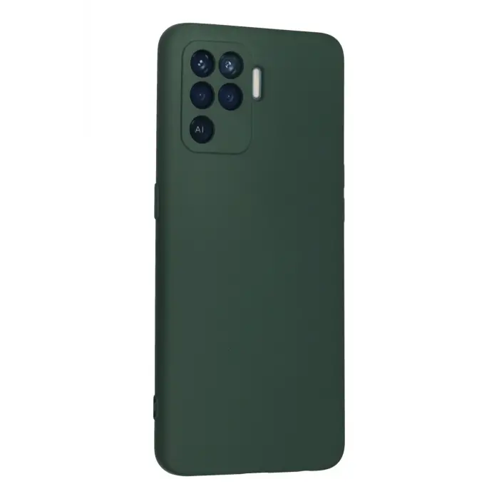 Lopard Oppo Reno 5 Lite Kılıf Nano İçi Kadife Silikon - Koyu Yeşil
