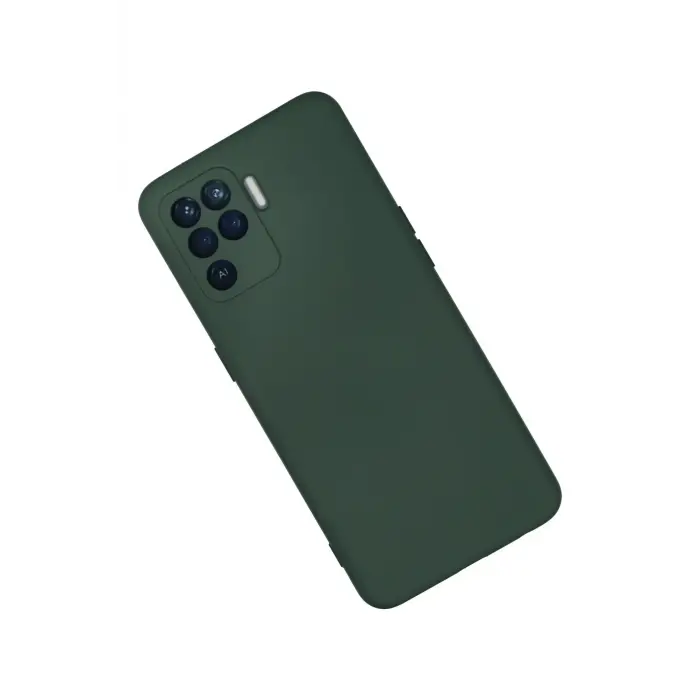 Lopard Oppo Reno 5 Lite Kılıf Nano İçi Kadife Silikon - Koyu Yeşil