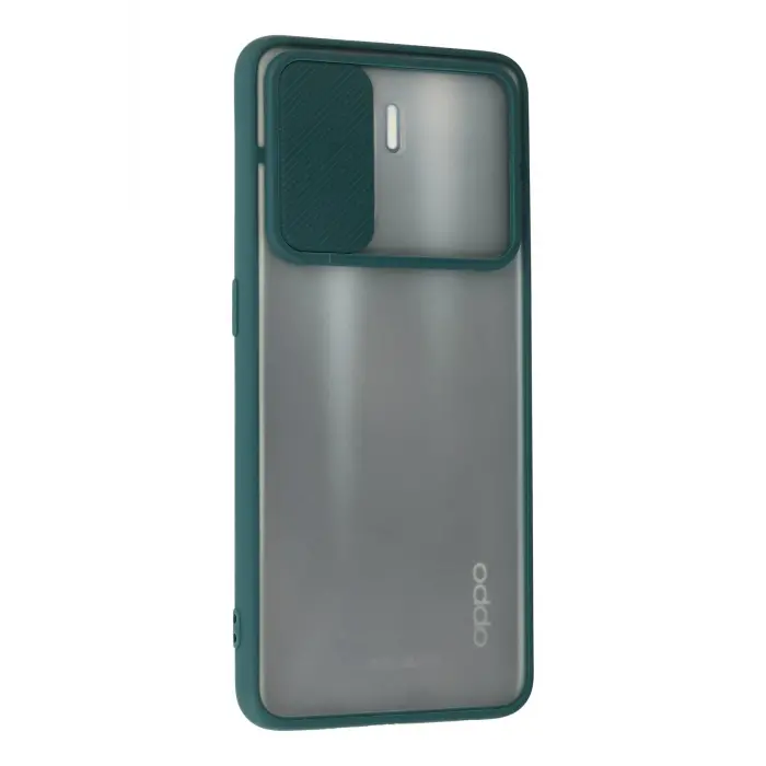 Lopard Oppo Reno 5 Lite Kılıf Palm Buzlu Kamera Sürgülü Silikon - Yeşil