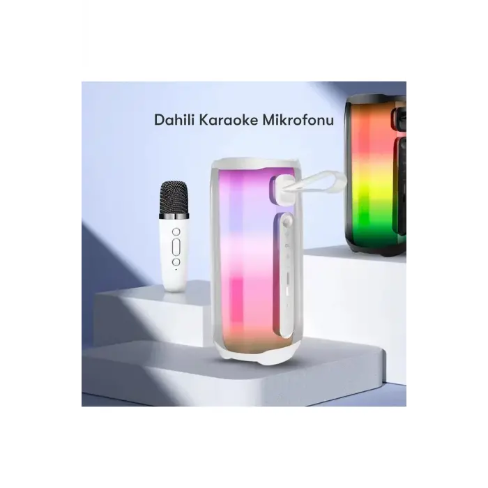 Lopard Pluse 5 Mikrofonlu Rgb Kablosuz Hoparlör - Beyaz