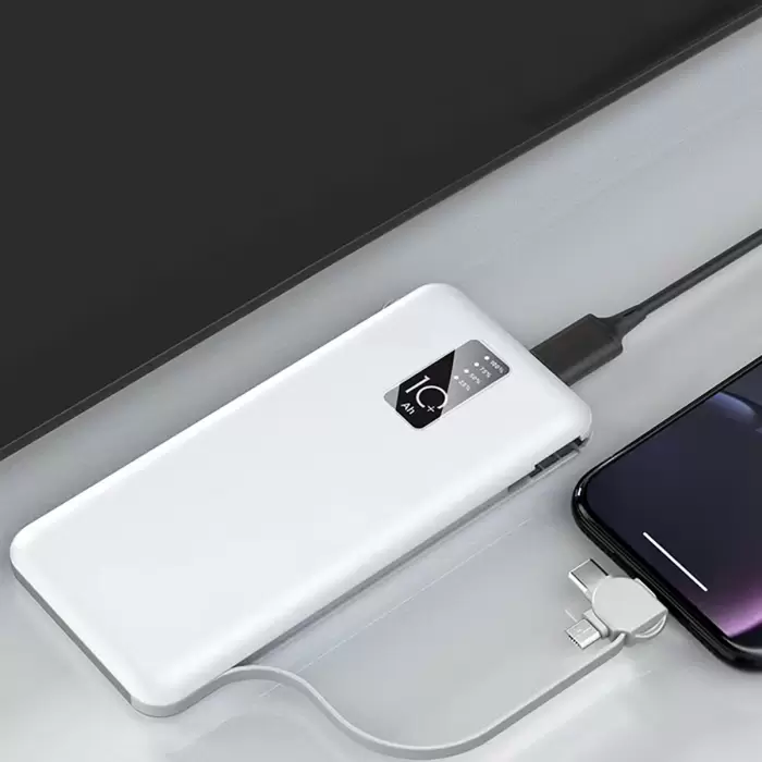 Lopard PW-05 Hızlı Şarj Led Göstergeli Micro Lightning Type-C Kablolu Taşınabilir Powerbank 10000mAh