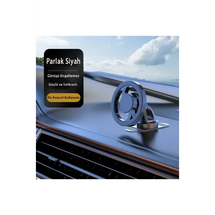 Lopard Q38 Ayarlanabilir Yapışkanlı Manyetik Magsafe Araç Tutucu - Siyah