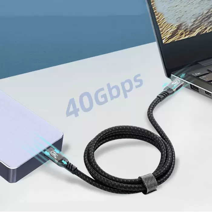 Lopard QG01 Type-C to Type-C USB4 PD Data Kablosu 240W 40Gbps 8K@60Hz 1 Metre