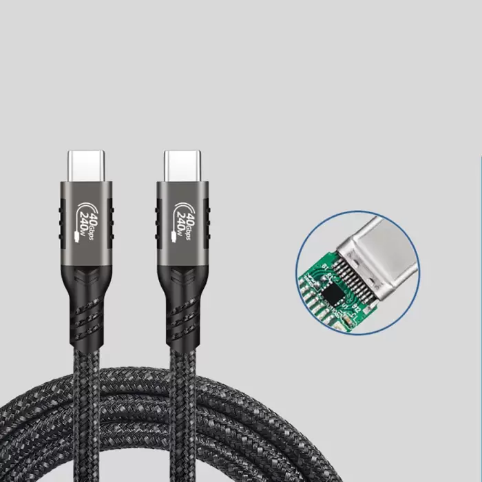 Lopard QG01 Type-C to Type-C USB4 PD Data Kablosu 240W 40Gbps 8K@60Hz 1.2 Metre