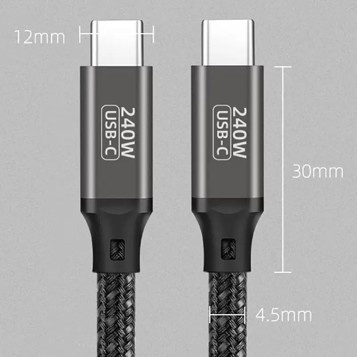 Lopard QG02 Type-C to Type-C PD3.1 Data Kablosu 240W 480Mbps 0.5 Metre