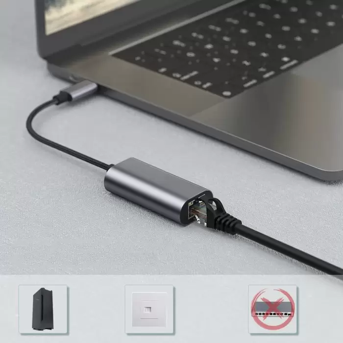 Lopard QG03 USB-A to RJ45 USB3.0 Ethernet Dönüştürücü Kablo 1000Mbps 22cm