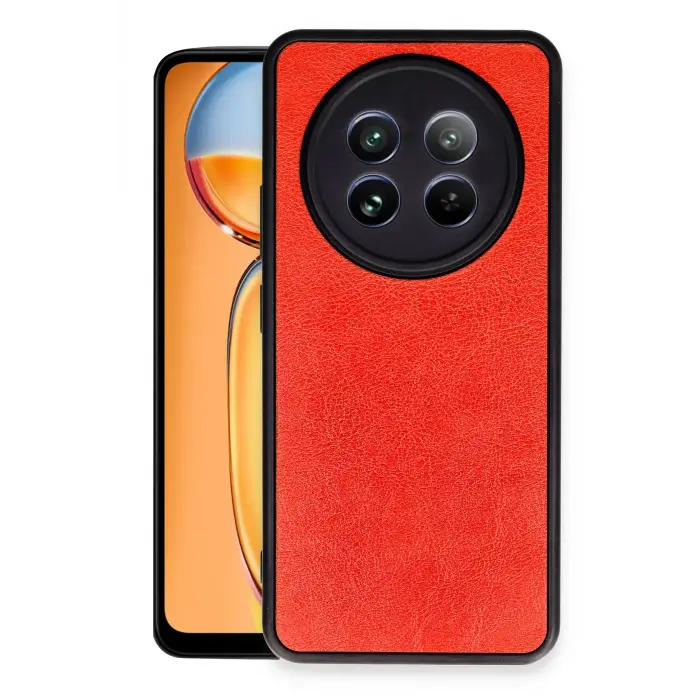 Lopard Realme 12 5g Kılıf Aras Deri Kapak - Kırmızı