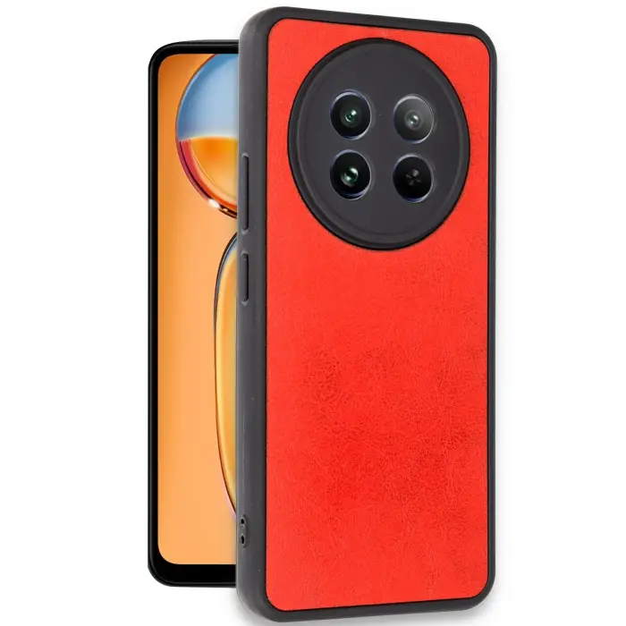 Lopard Realme 12 5g Kılıf Aras Deri Kapak - Kırmızı
