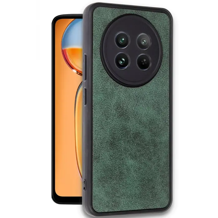 Lopard Realme 12 5g Kılıf Aras Deri Kapak - Koyu Yeşil