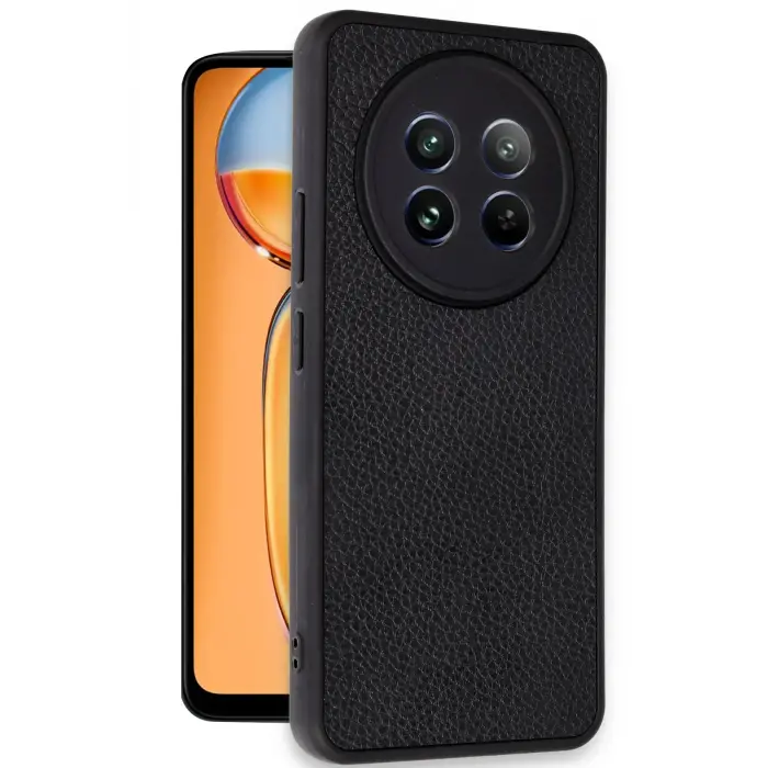 Lopard Realme 12 5g Kılıf Aras Deri Kapak - Siyah