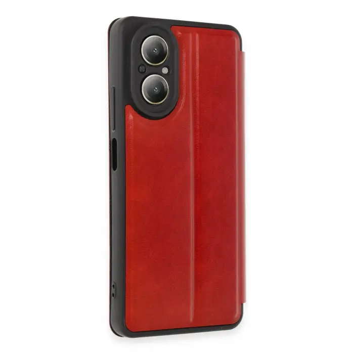 Lopard Realme 12 Lite Kılıf Flip Cover - Kırmızı