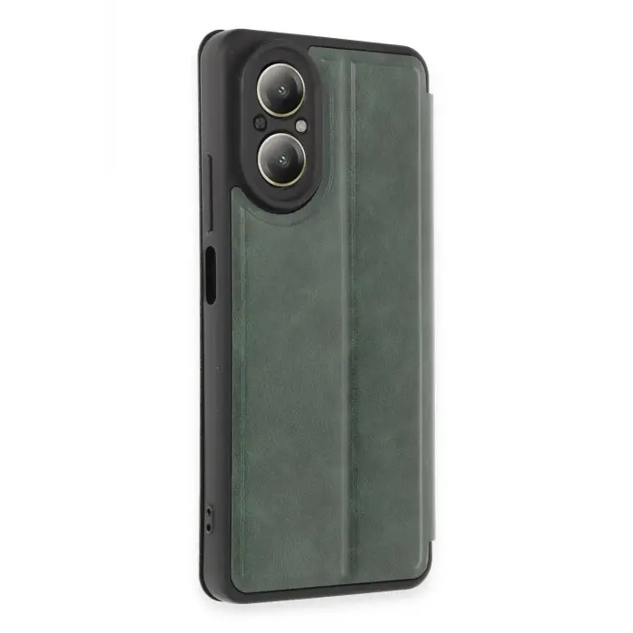 Lopard Realme 12 Lite Kılıf Flip Cover - Koyu Yeşil