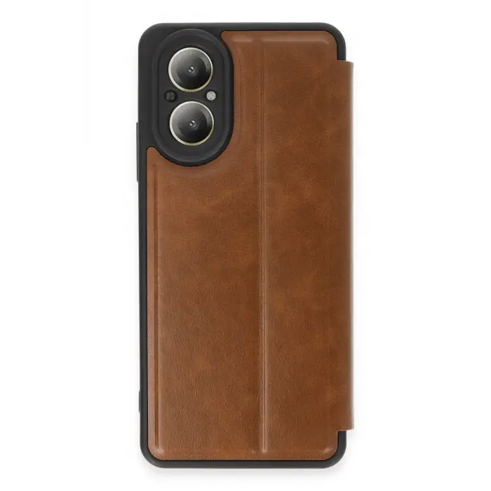 Lopard Realme 12 Lite Kılıf Flip Cover - Taba