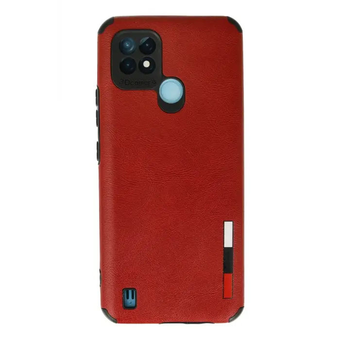 Lopard Realme C21 Kılıf Loop Deri Silikon - Kırmızı