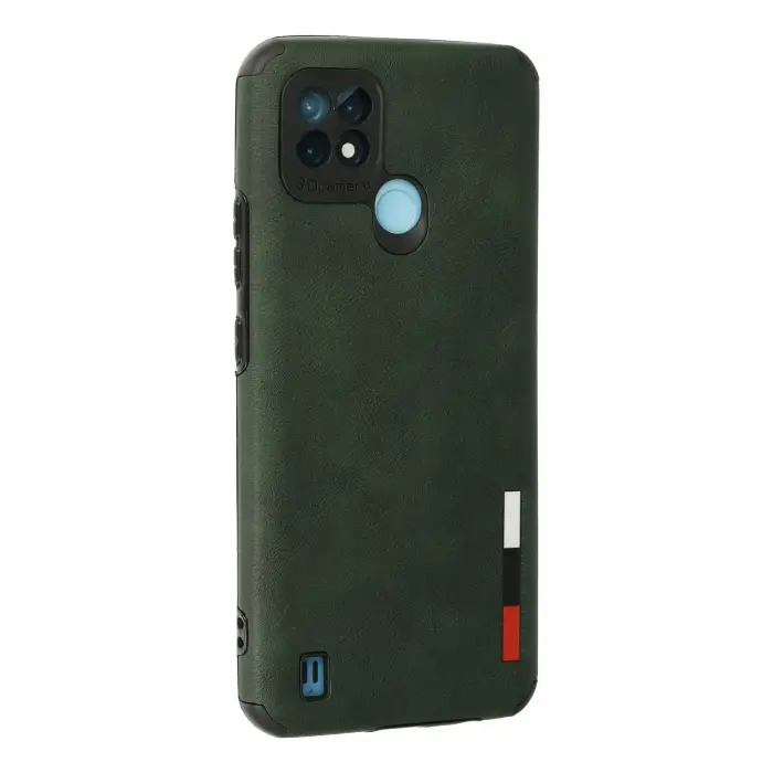 Lopard Realme C21 Kılıf Loop Deri Silikon - Yeşil