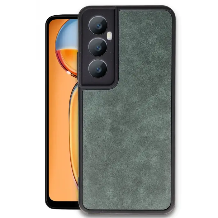 Lopard Realme C65 Kılıf Aras Deri Kapak - Koyu Yeşil