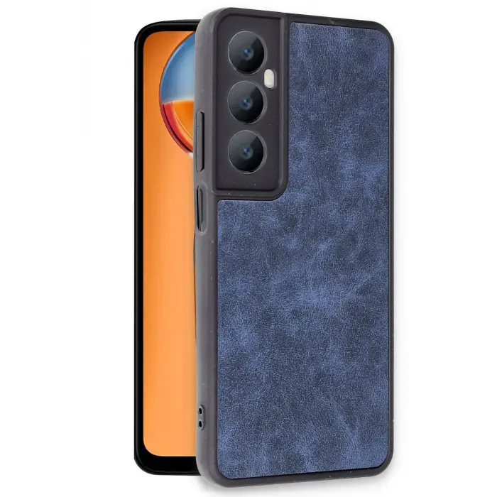 Lopard Realme C65 Kılıf Aras Deri Kapak - Lacivert