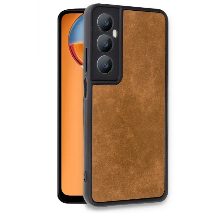 Lopard Realme C65 Kılıf Aras Deri Kapak - Taba