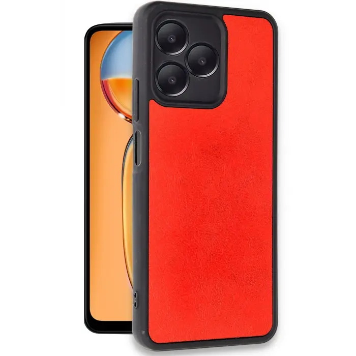 Lopard Realme Note 50 4g Kılıf Aras Deri Kapak - Kırmızı