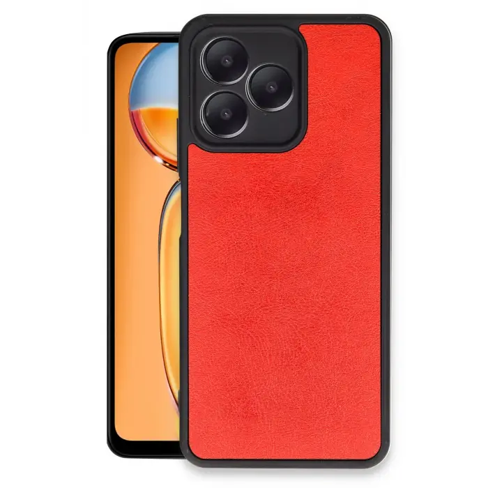 Lopard Realme Note 50 4g Kılıf Aras Deri Kapak - Kırmızı