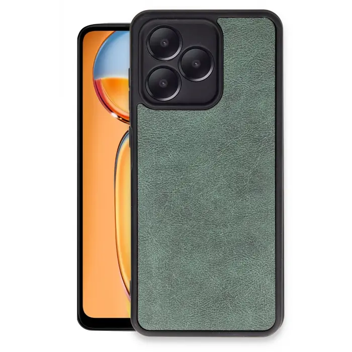 Lopard Realme Note 50 4g Kılıf Aras Deri Kapak - Koyu Yeşil
