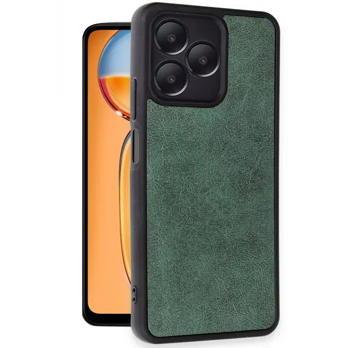Lopard Realme Note 50 4g Kılıf Aras Deri Kapak - Koyu Yeşil