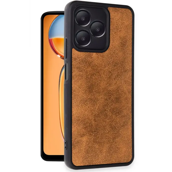 Lopard Realme Note 50 4g Kılıf Aras Deri Kapak - Taba