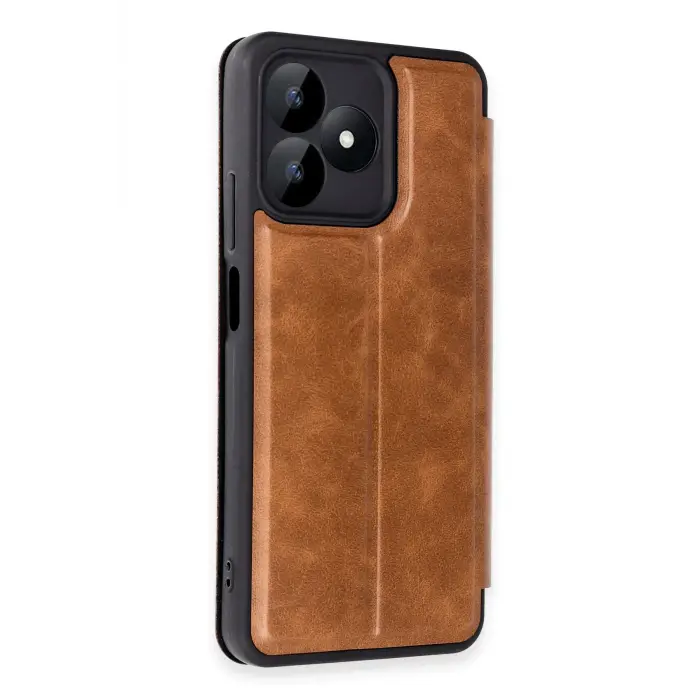 Lopard Realme Note 50 4g Kılıf Flip Cover - Taba