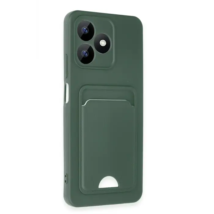 Lopard Realme Note 50 4g Kılıf Kelvin Kartvizitli Silikon - Koyu Yeşil