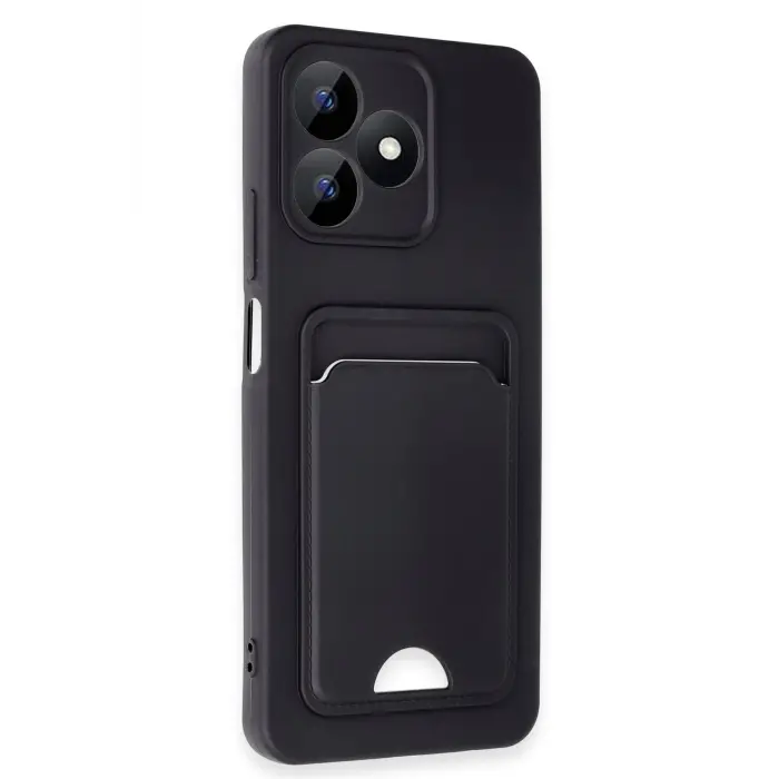 Lopard Realme Note 50 4g Kılıf Kelvin Kartvizitli Silikon - Siyah