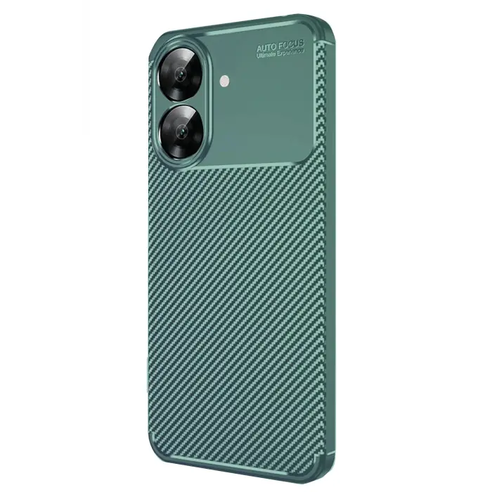 Lopard Realme Note 60 Kılıf Auto Focus Karbon Kapak - Koyu Yeşil