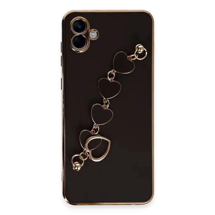 Lopard Samsung Galaxy A04 Kılıf Esila Silikon - Siyah