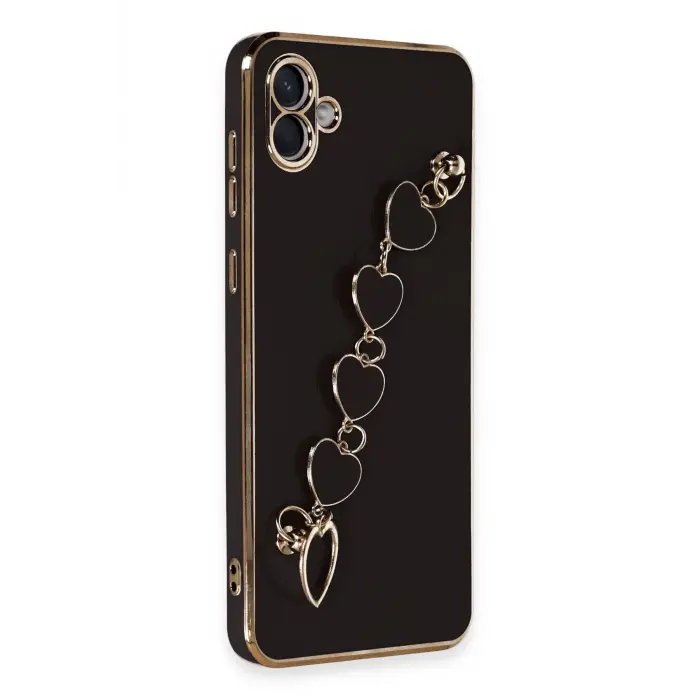 Lopard Samsung Galaxy A04 Kılıf Esila Silikon - Siyah