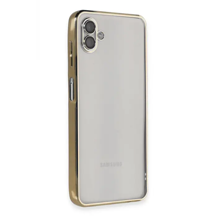 Lopard Samsung Galaxy A04 Kılıf Razer Lensli Silikon - Gold