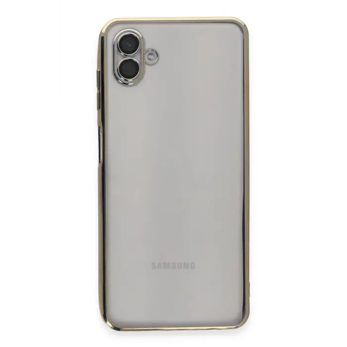 Lopard Samsung Galaxy A04 Kılıf Razer Lensli Silikon - Gold