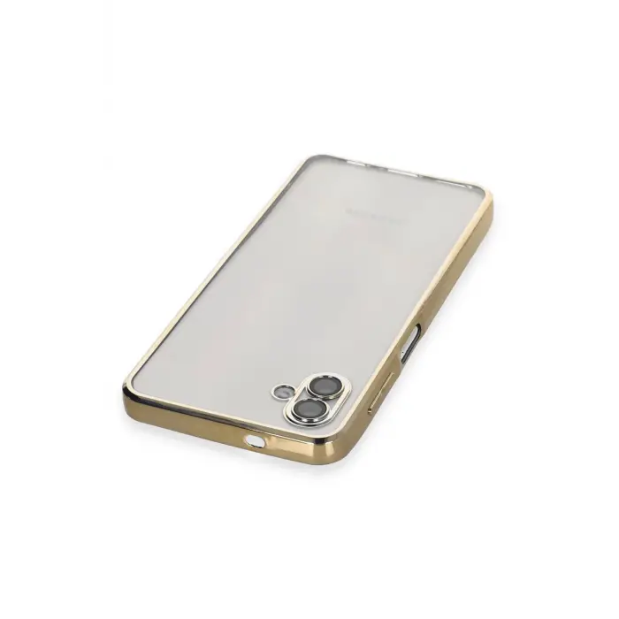 Lopard Samsung Galaxy A04 Kılıf Razer Lensli Silikon - Gold