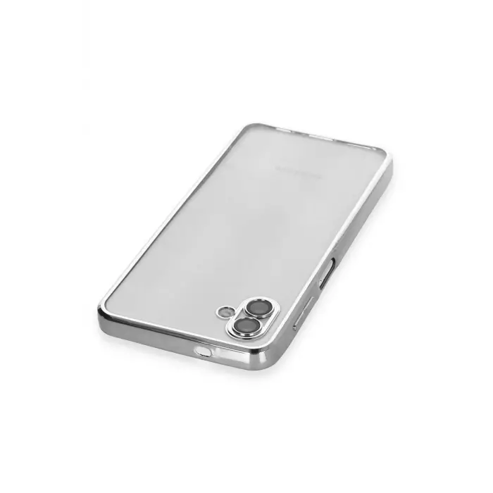 Lopard Samsung Galaxy A04 Kılıf Razer Lensli Silikon - Gümüş