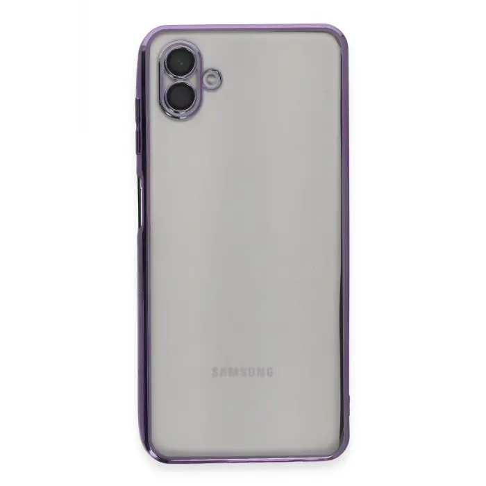 Lopard Samsung Galaxy A04 Kılıf Razer Lensli Silikon - Mor
