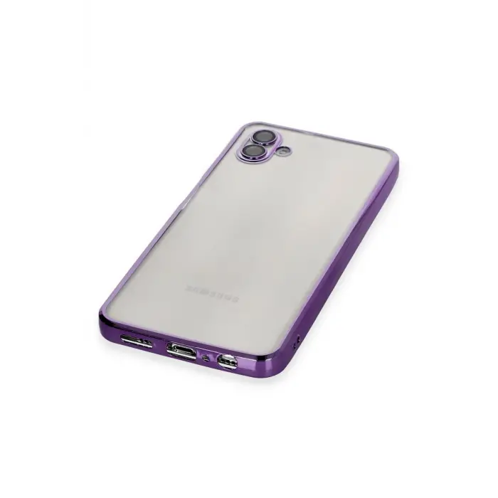 Lopard Samsung Galaxy A04 Kılıf Razer Lensli Silikon - Mor