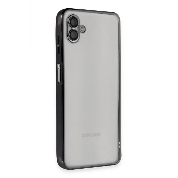 Lopard Samsung Galaxy A04 Kılıf Razer Lensli Silikon - Siyah