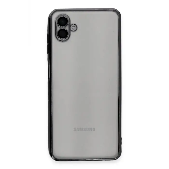 Lopard Samsung Galaxy A04 Kılıf Razer Lensli Silikon - Siyah