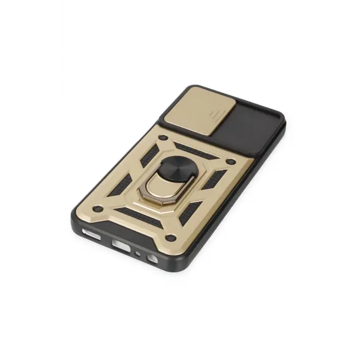 Lopard Samsung Galaxy A04s Kılıf Pars Lens Yüzüklü Silikon - Gold