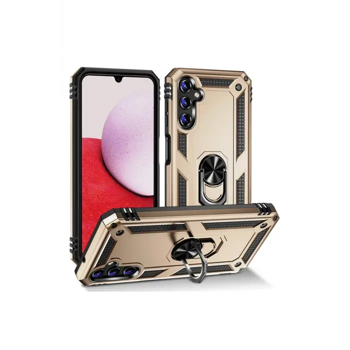 Lopard Samsung Galaxy A04s Kılıf Sofya Yüzüklü Silikon Kapak - Gold