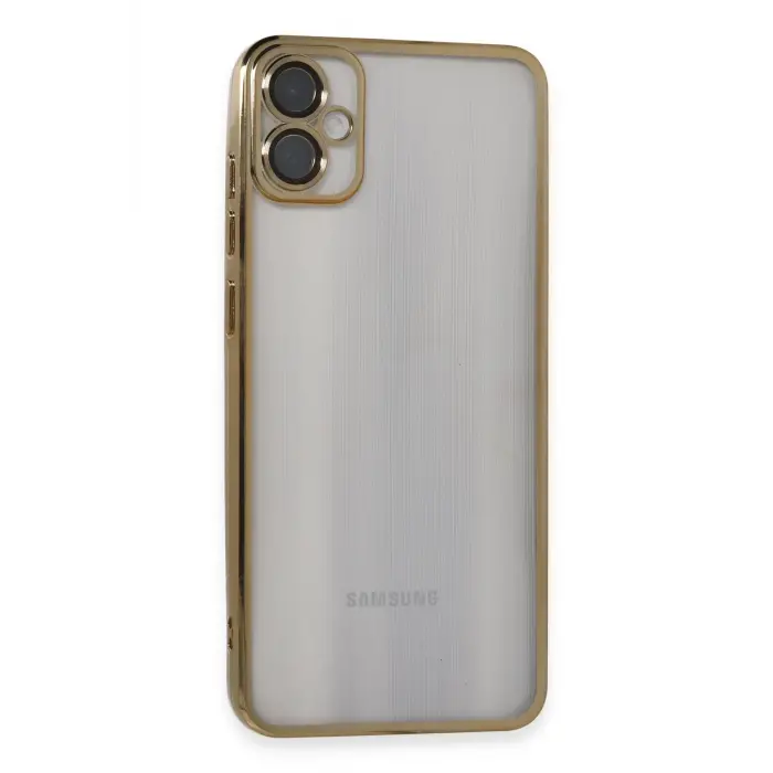 Lopard Samsung Galaxy A05 Kılıf Razer Lensli Silikon - Gold
